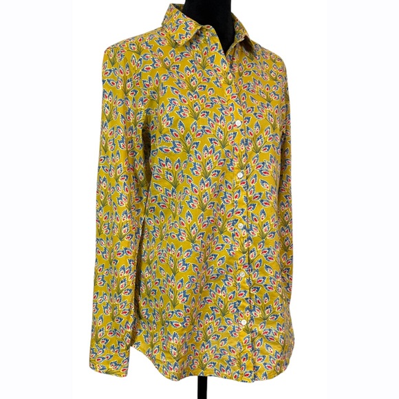 J. McLaughlin Womens Multicolor Gold Red Blue Long Sleeve Button Up Shirt - Picture 2 of 9